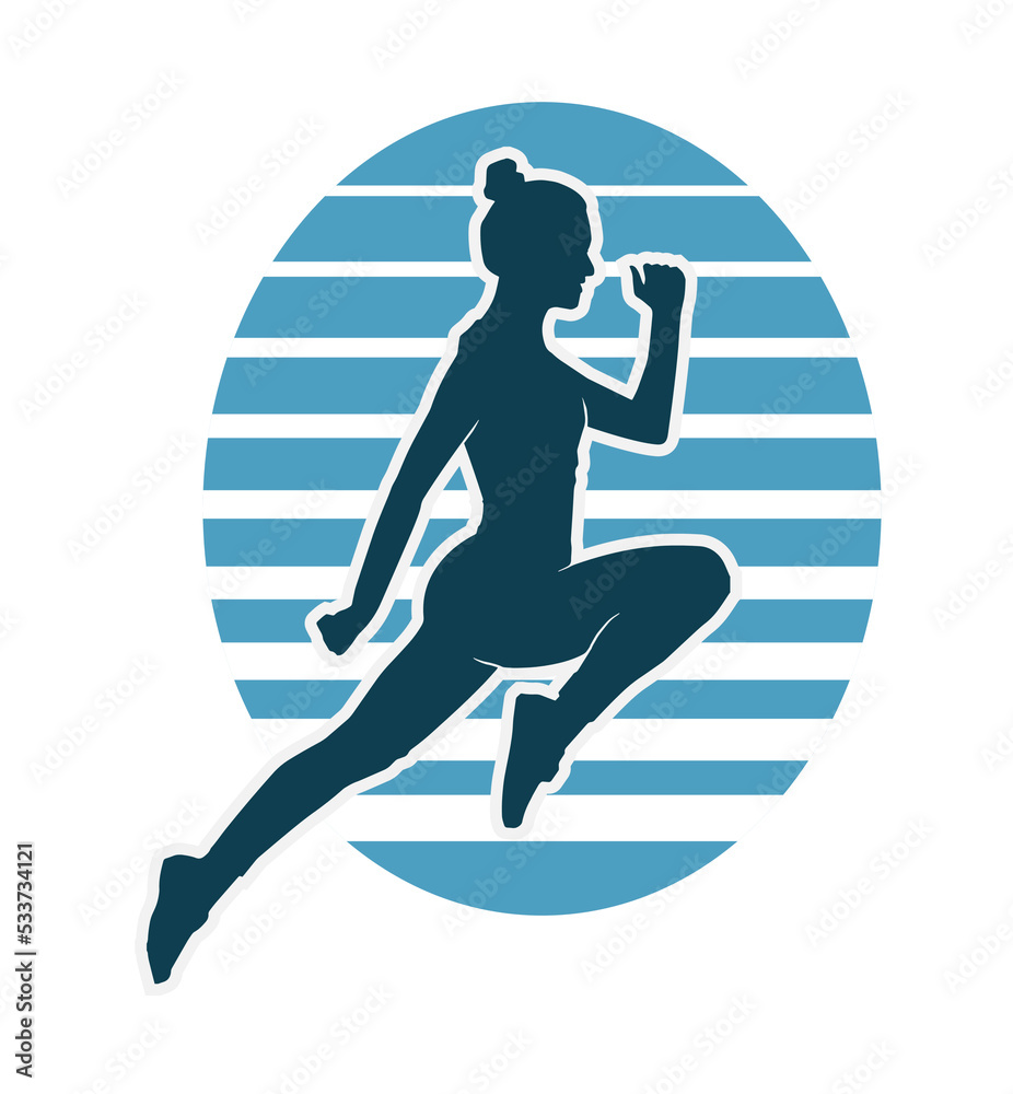 Vector silhouette of a woman exercising on white background Vector silhouette of a woman exercising on white background