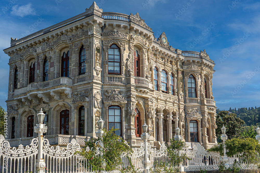 Turkey, Istanbul ;2022 August 17; Küçüksu Kasri made in the Ottoman period. The most beautiful example of Ottoman Empire palace architecture.