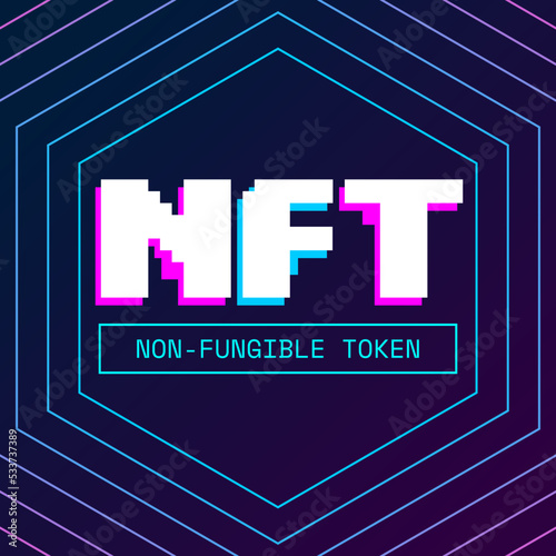 NFT non-fungible token, Icon Vector - Web3 Blockchain photo