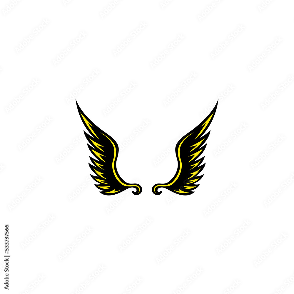 Obraz premium Wings vector illustration for icons, symbols and logos