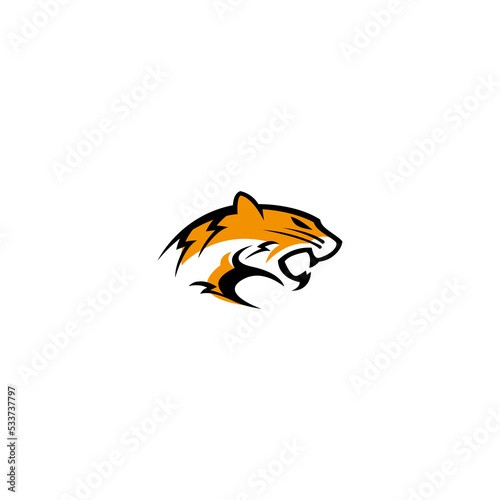 Gold tiger head vector illustration for an icon, symbol or logo. suitable for business logo 