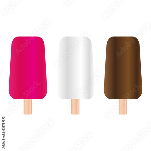 colorful ice cream on a stick. vector