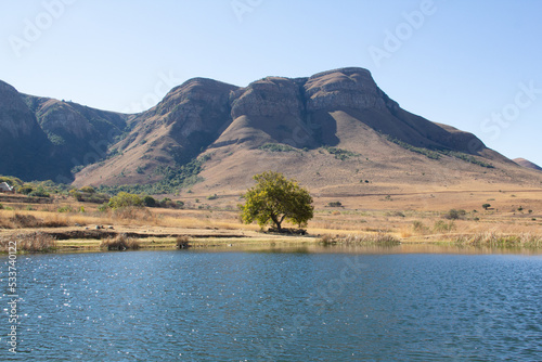 Lake Dullstroom with mountains in the back photo
