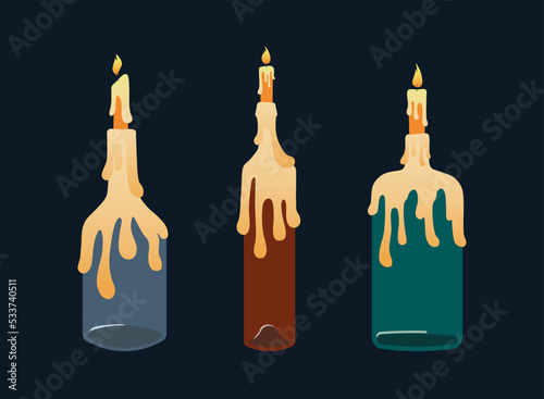 Halloween bottle candle holders set.