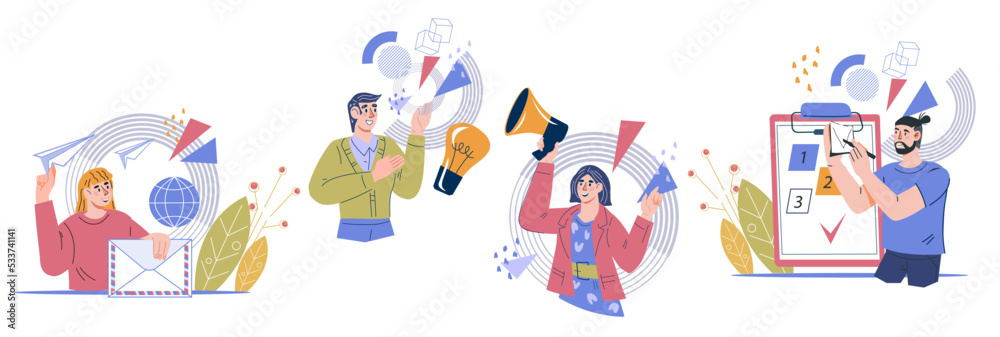 Strategic planning in business financial and business analytics set. People characters with money and graphs isolated on white background. Business plan and management process, successful strategy. Strategic planning in business financial and business analytics set. People characters with money and graphs isolated on white background. Business plan and management process, successful strategy.