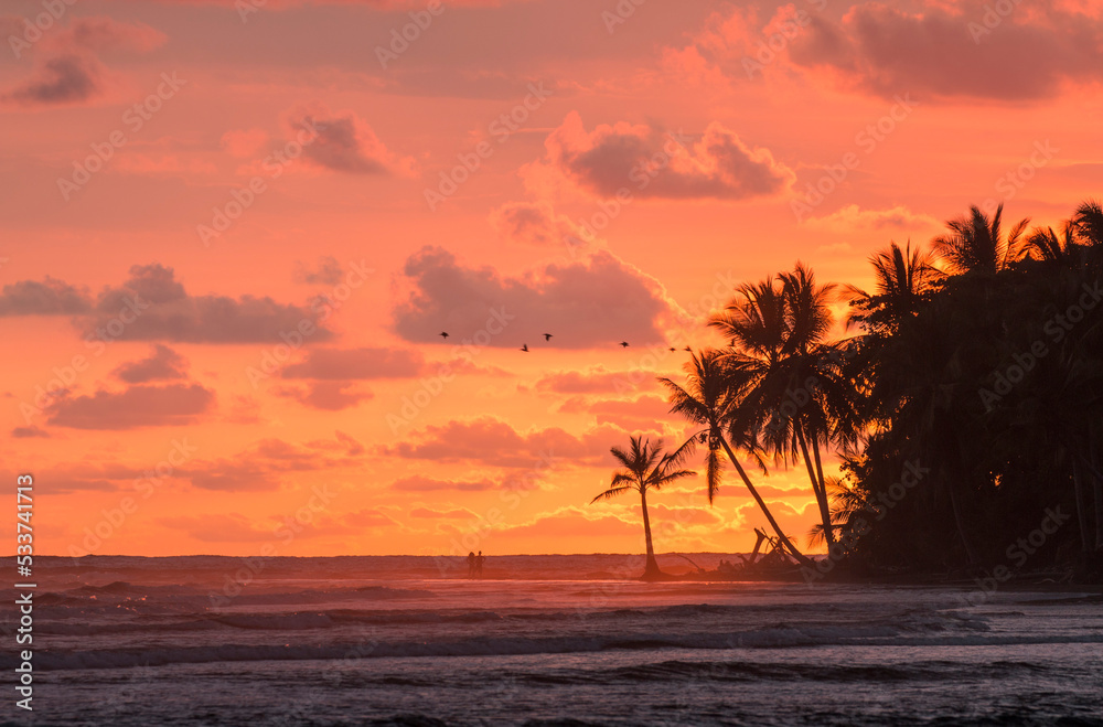 romantic sunset beach