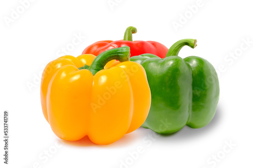 Fresh sweet pepper isolated on white background.
