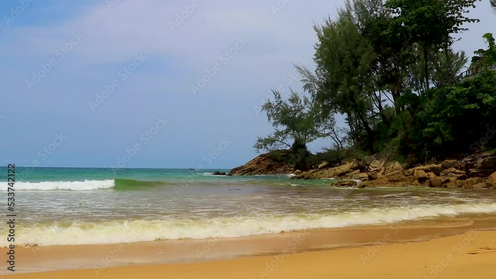 Naithon Beach bay panorama with turquoise clear water Phuket Thailand. Naithon Beach bay panorama with turquoise clear water Phuket Thailand.
