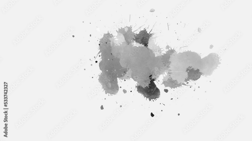 Ink splatters transition animation. Ink brush stroke transition. Ink splash. Abstract inkblot, splat, fluid art, overlay, alpha matte composition, spreading brush stroke. Ink splatters transition animation. Ink brush stroke transition. Ink splash. Abstract inkblot, splat, fluid art, overlay, alpha matte composition, spreading brush stroke.