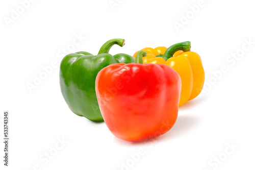 Fresh sweet pepper isolated on white background.