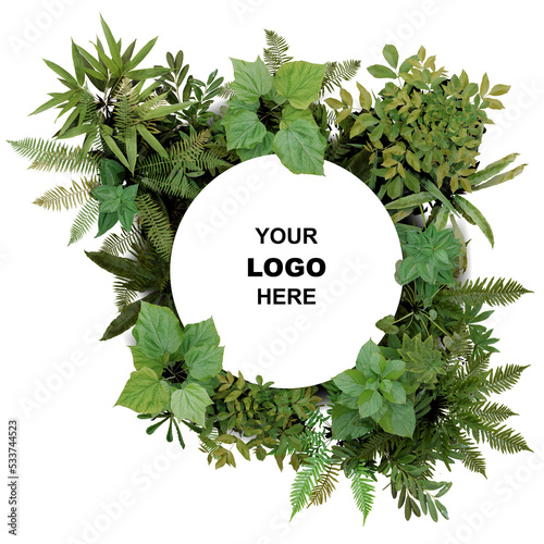 Green bio logo design - realistic customizable eco concept
