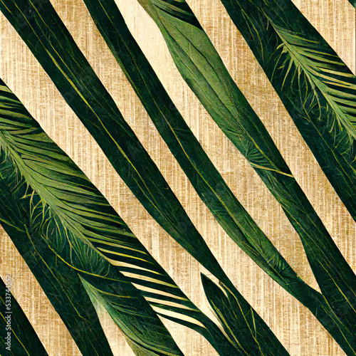 Seamless tropical palm frond vintage wallpaper pattern