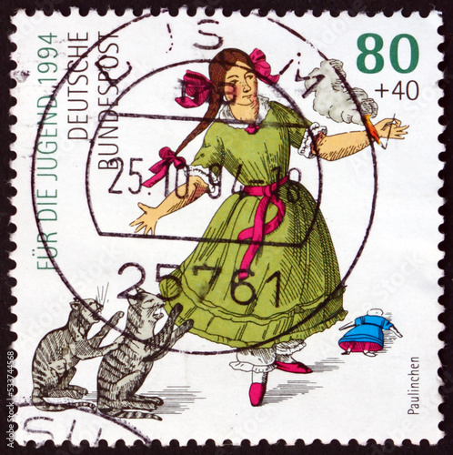 Postage stamp Germany 1994 Little Pauline, Character from Book photo