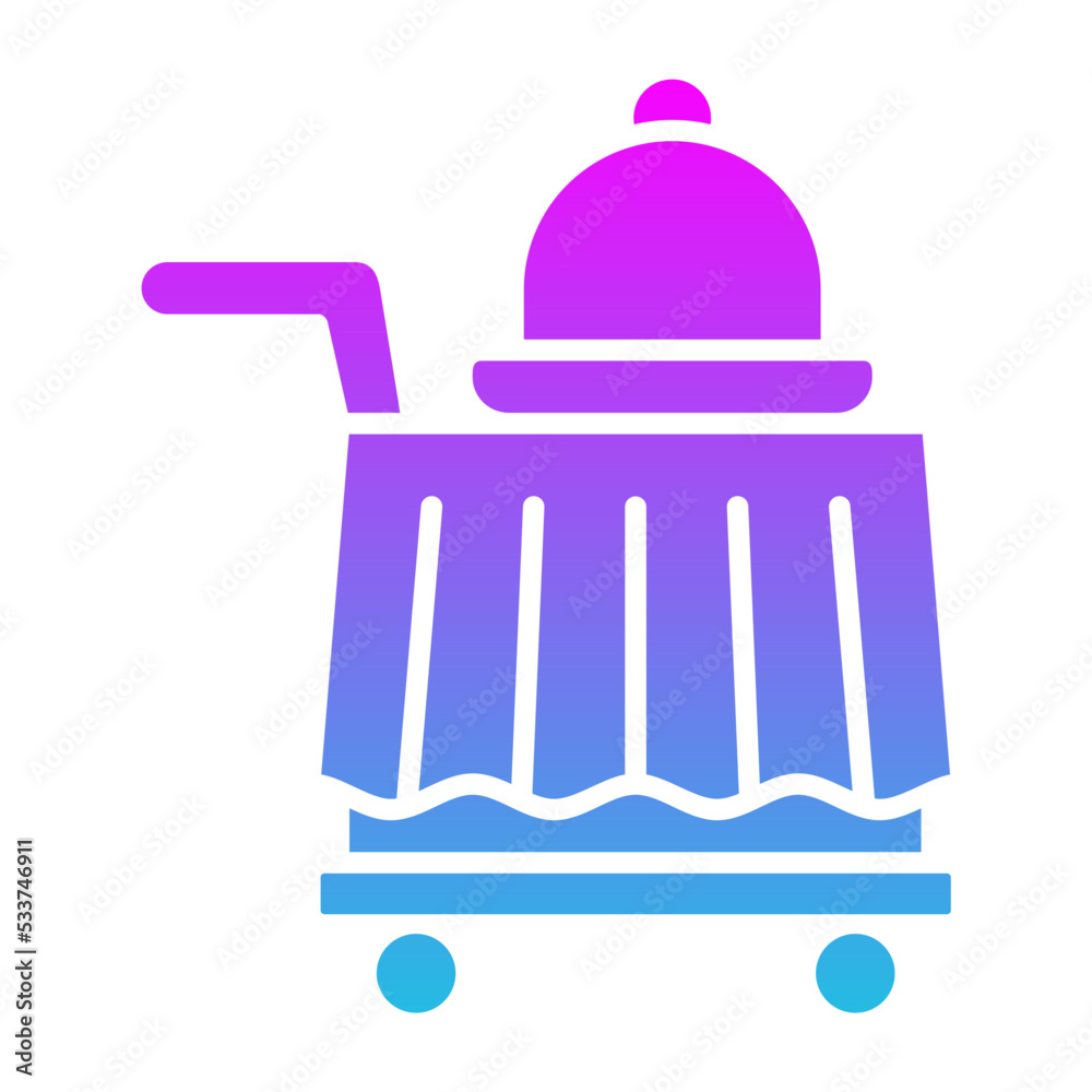 Room Service Glyph Gradient Icon Room Service Glyph Gradient Icon