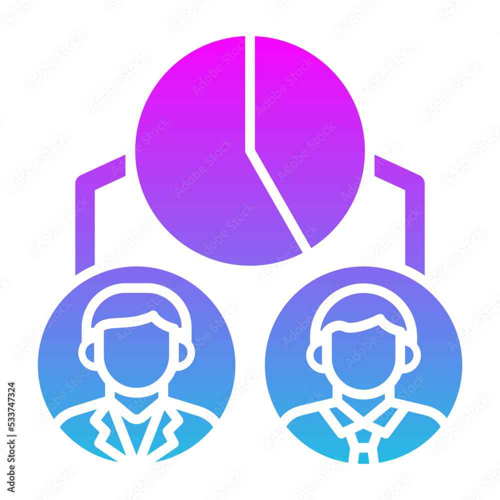 Fototapeta premium Pie Chart Glyph Gradient Icon