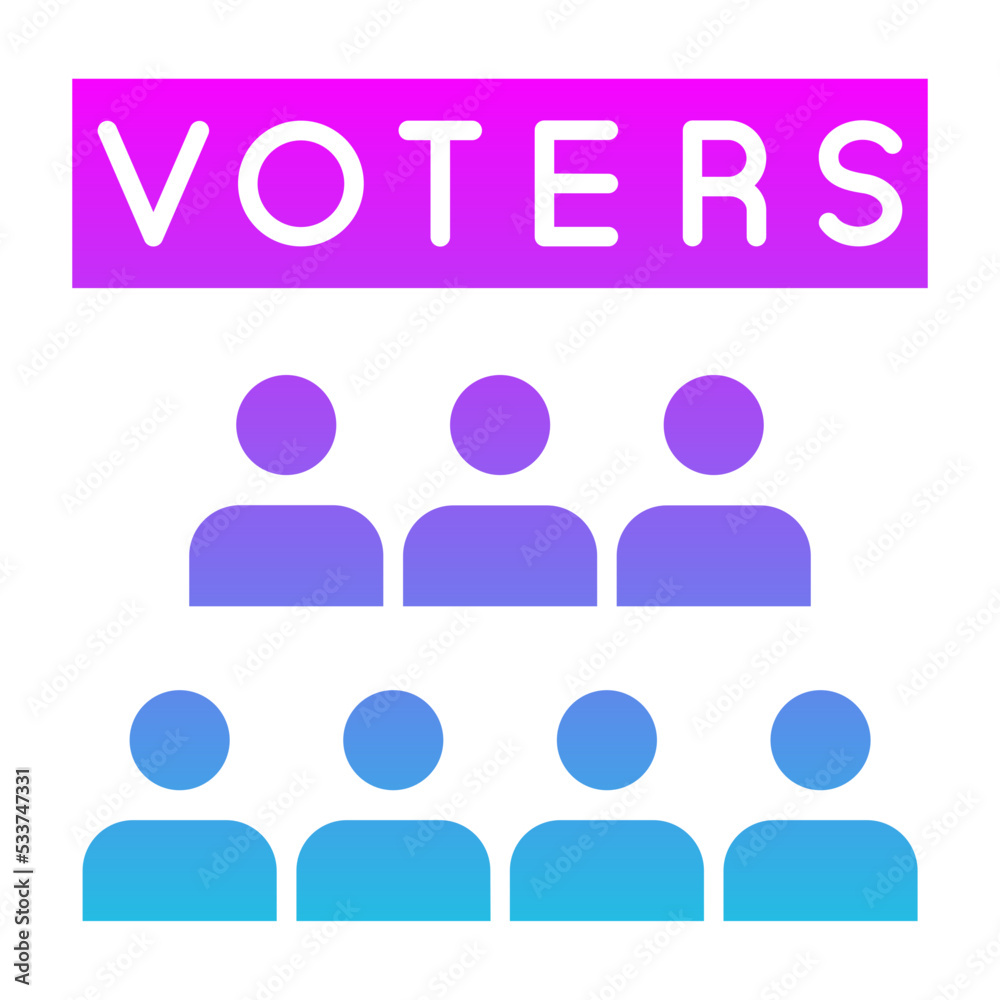 Voters Glyph Gradient Icon Voters Glyph Gradient Icon