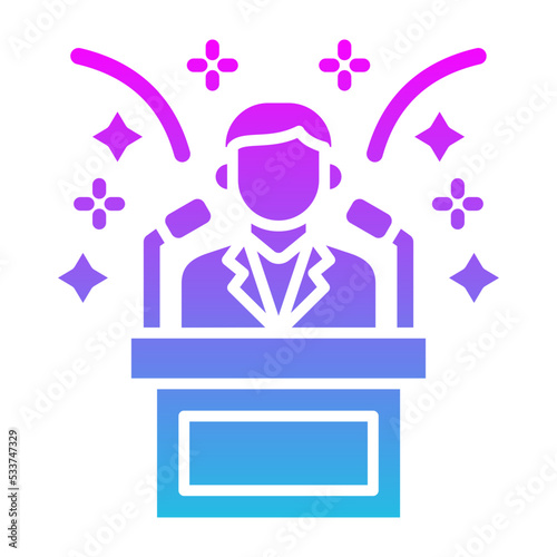 Winning Glyph Gradient Icon