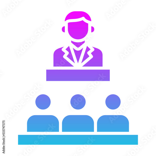 Senate Glyph Gradient Icon