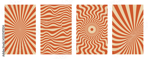Clockwork poster retro background swirl. Psychedelic print. Vintage background