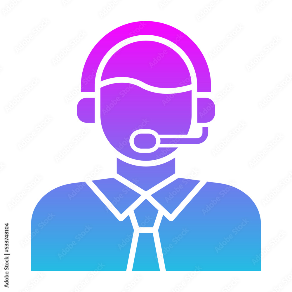Customer Service Agent Glyph Gradient Icon Customer Service Agent Glyph Gradient Icon