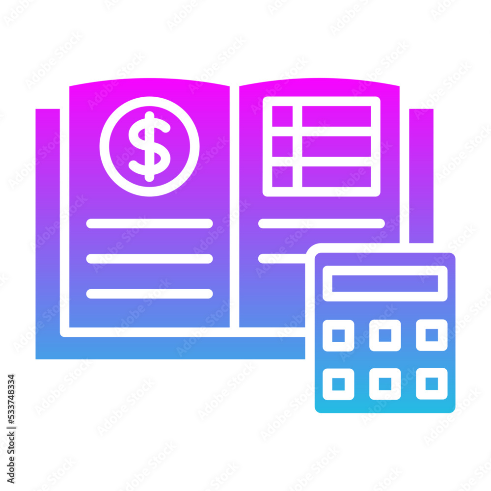 Accounting Book Glyph Gradient Icon Accounting Book Glyph Gradient Icon