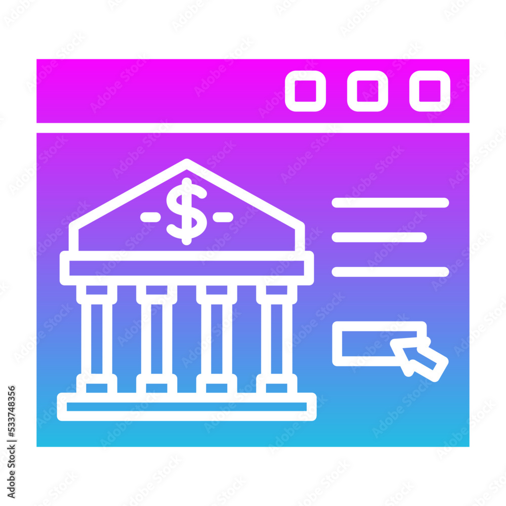 Internet Banking Glyph Gradient Icon Internet Banking Glyph Gradient Icon