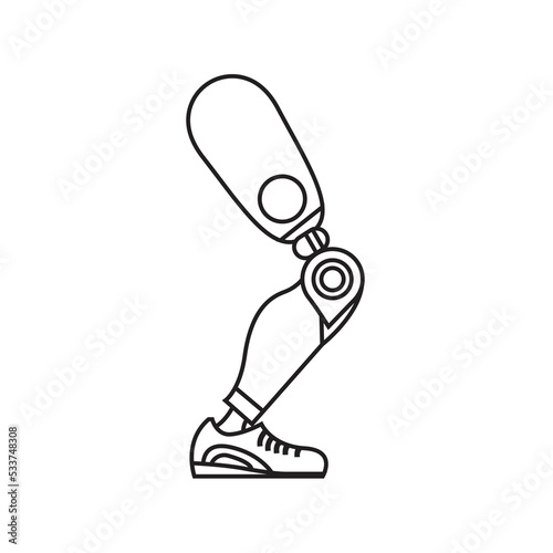 Mechanical leg symbol vector prosthetic
