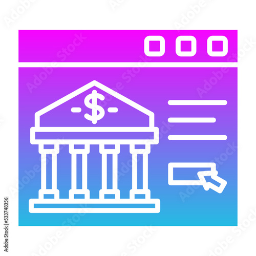 Internet Banking Glyph Gradient Icon