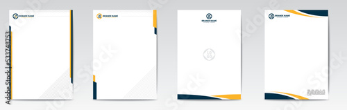 Set of Modern Business yellow and blue Letterhead Design Template, Abstract Design, Corporate Business - Letterhead Template, Multipurpose, elegant concept - Vector EPS file