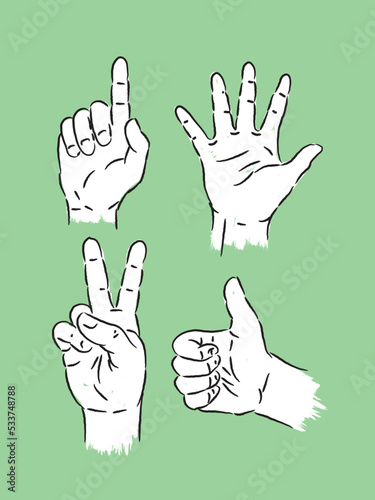 Hands in different positions vector illustration