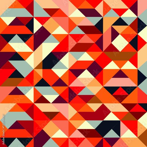 Geometric patern, autumn colors, vector graphic.