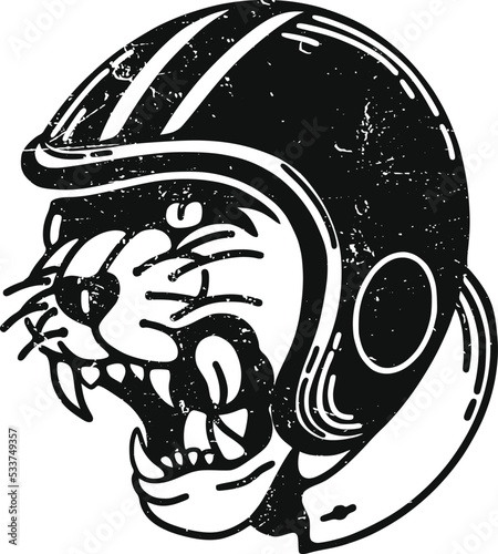 panther helmet tattoo vector