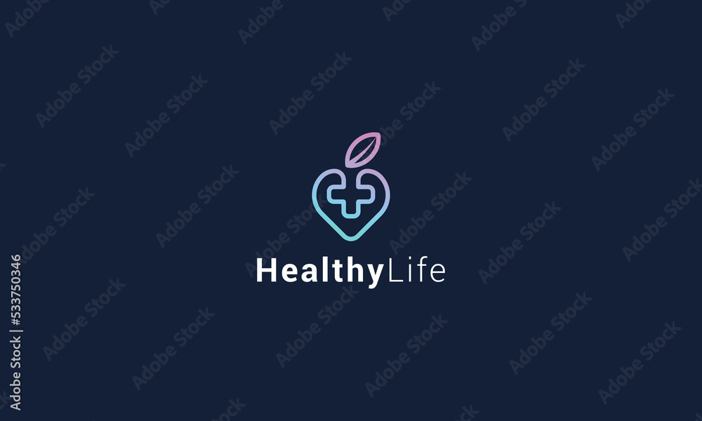 Obraz premium Healthy heart modern aesthetic natural life logo
