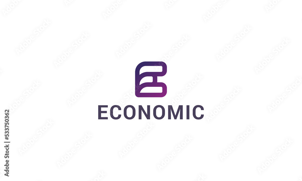 Letter E creative minimal technological logo 