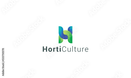 Letter H natural leafy modern 3d logo