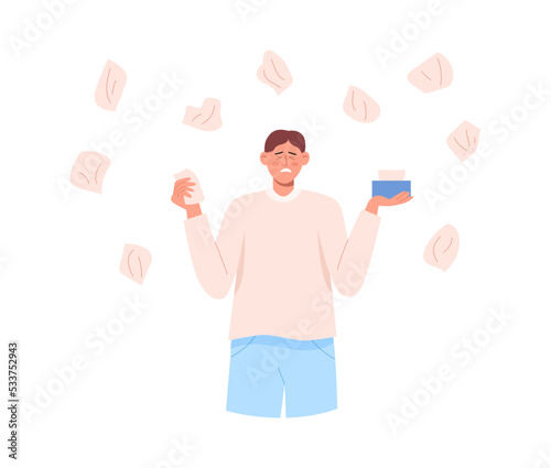 Man suffering from allergy