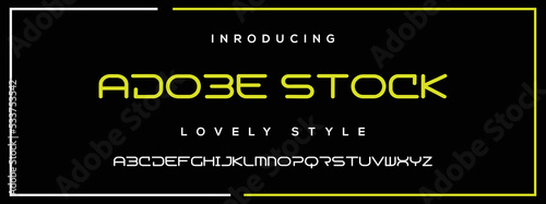  Modern Minimal Tech font style. Tech letter typeface. Luxury Vector Logo illustration.