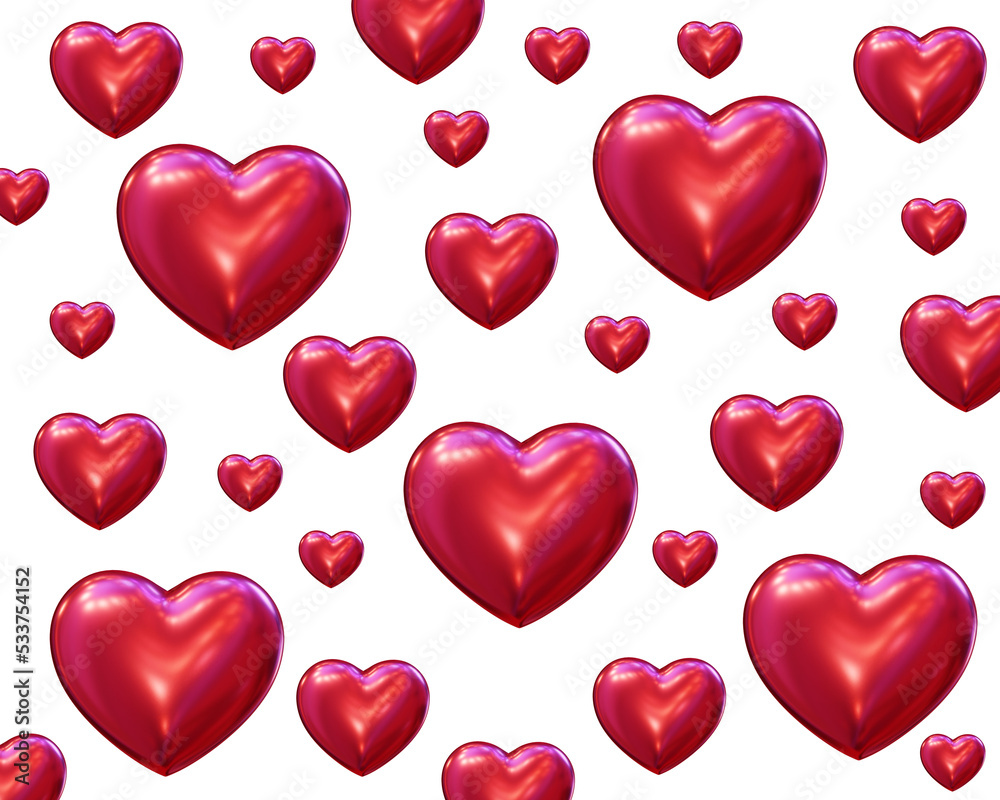 Three-dimensional shiny Heart background,  3D illustration