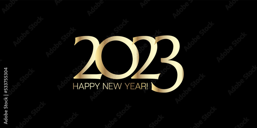2023 Happy New Year Poster Design. Winter Holiday Celebration Card.