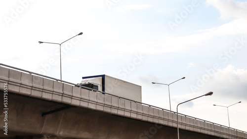 Trucks on bridges available for logistical activities.