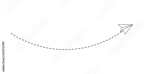 Dashed line paper airplane route