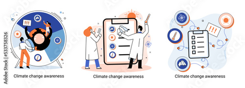 Change climate awareness metaphor, saving planet, World Environment Day, global warming ecological problems. human-induced observed and projected long-term changes mean climate. Nature saving strategy