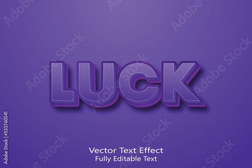 Luck 3d editable vector text effect