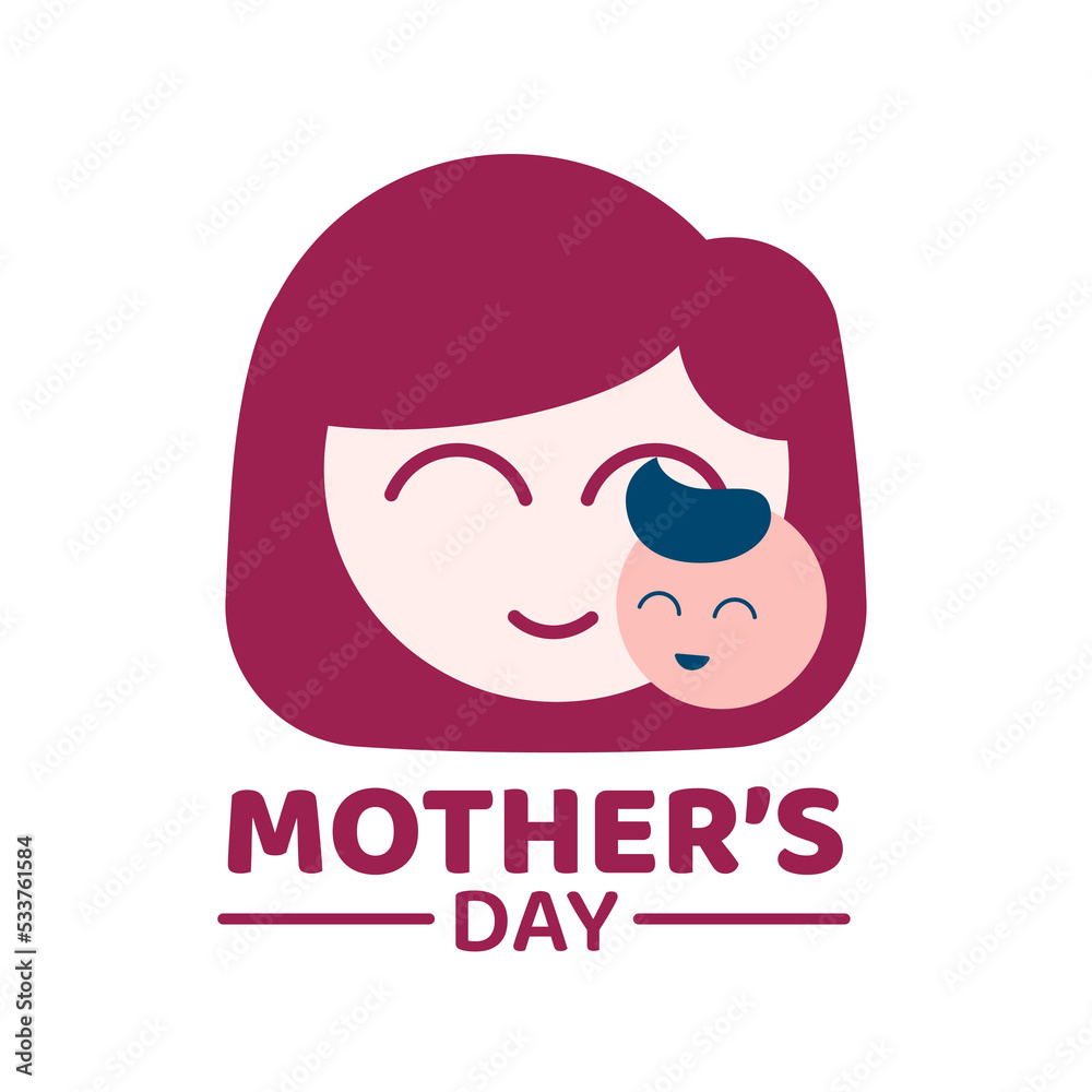 Happy Mother's Day Flat Illustration Concept Happy Mother's Day Flat Illustration Concept