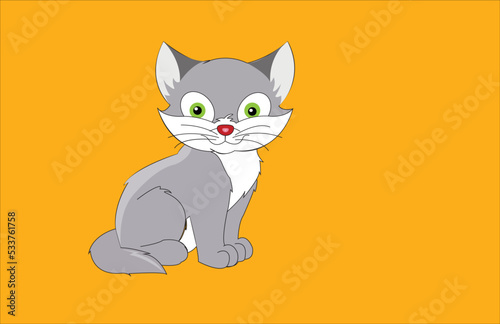Cute cat illustration background art