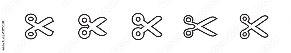 Scissors vector icon set. Pictogram of scissor. Symbol of cutting. Scissors vector icon set. Pictogram of scissor. Symbol of cutting.