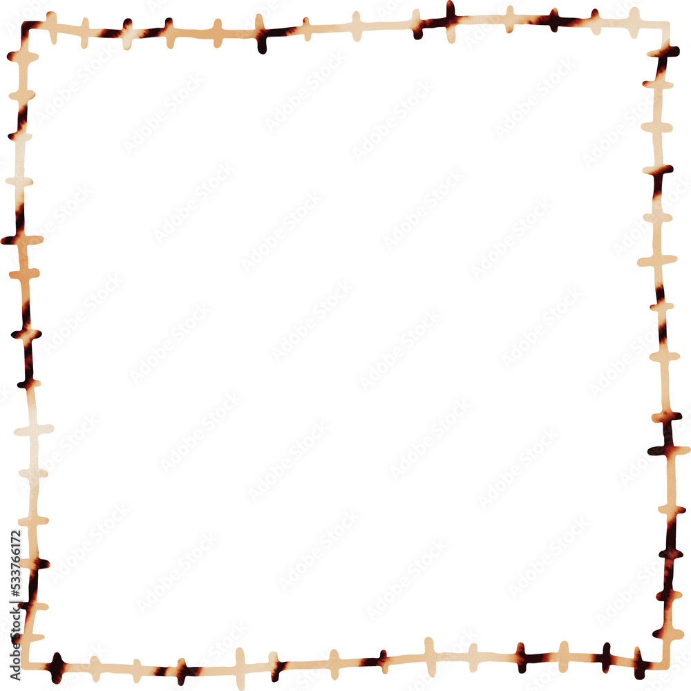 Obraz premium Boho Tie Dye Branch Square Border Frame