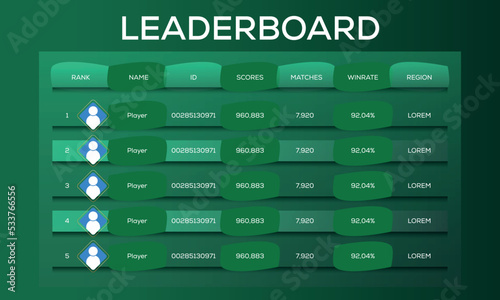 game leaderboard template abstract vector background. leaderboard vector