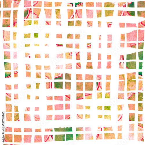 Quatrefoil Seamless Pattern. Crimson Red Arabic Damask Print. Rhombus Majolica Background. Barbed Watercolour Trellis. Geometric Morrocan Tile. Lattice Marrakesh Watercolor Design. photo