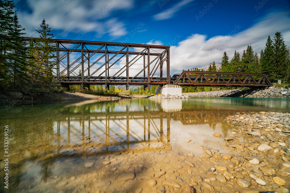 Canmore engine bridge  was built by the Canadian Pacific Railway in 1891 on a railroad spur line to serve a coal mine.